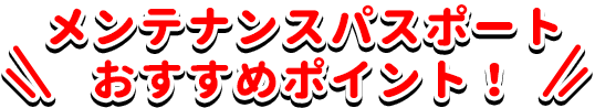 メンテナンスパスポートおすすめポイント!