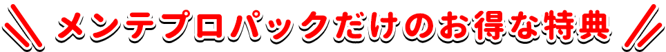メンテプロパックだけのお得な特典(ハイブリッド)